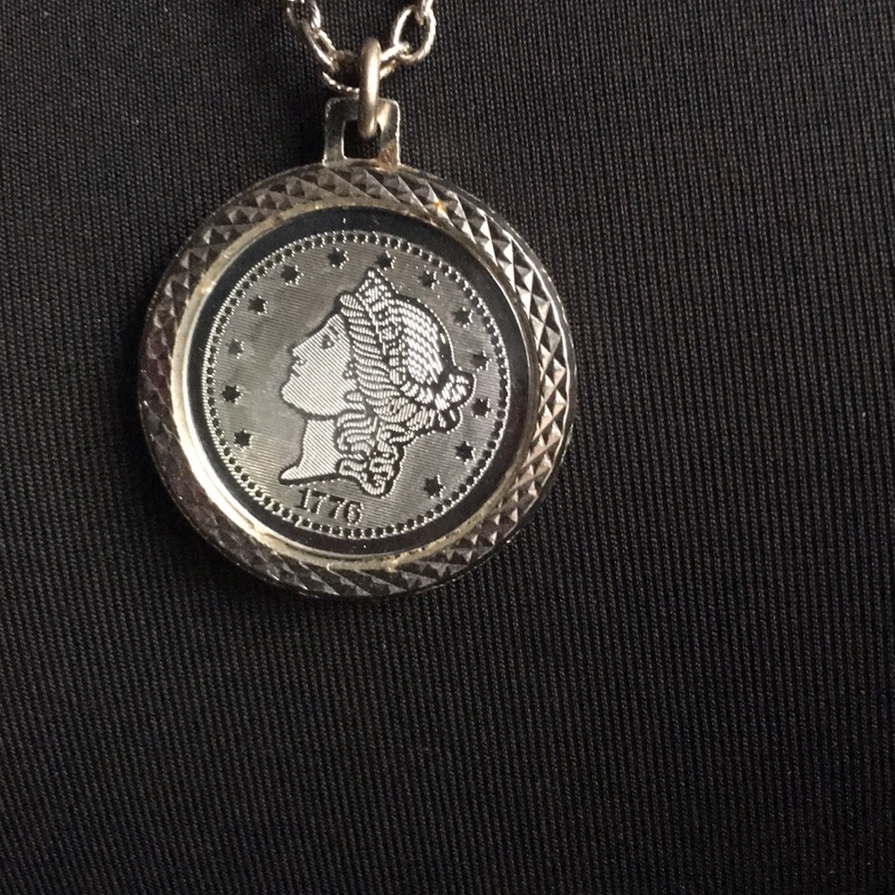 Bicentennial Silver-Tone Coin Necklace